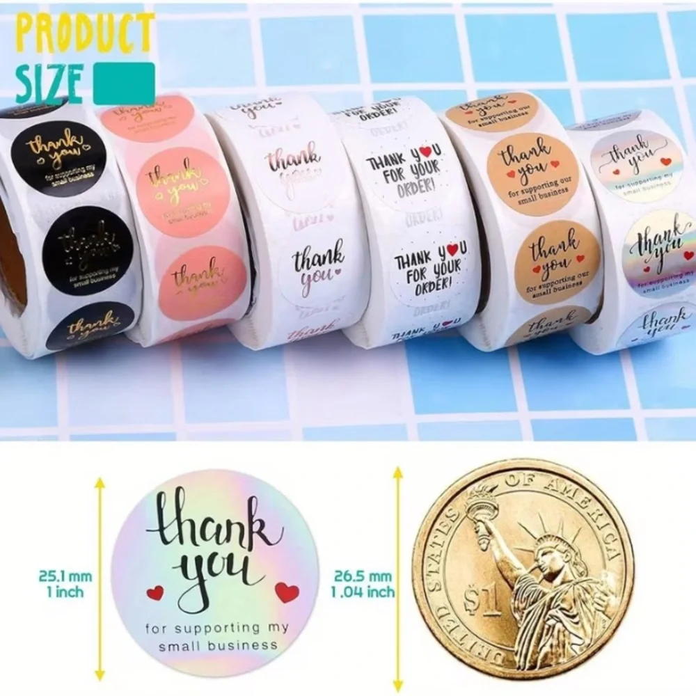 *Buy Now* 500 Thank You Stickers Roll - Choice of 1